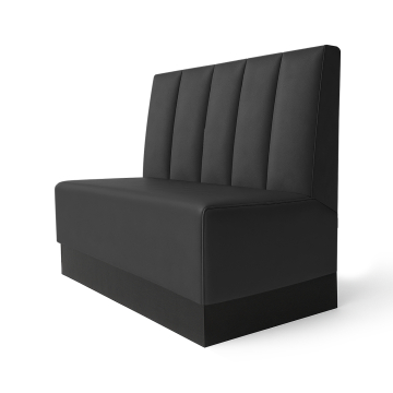SCHMIDT | Gastrobank mit Sockel | B:H 120 x 103 cm | Schwarz | Gestreift mit Doppelnaht | Leder