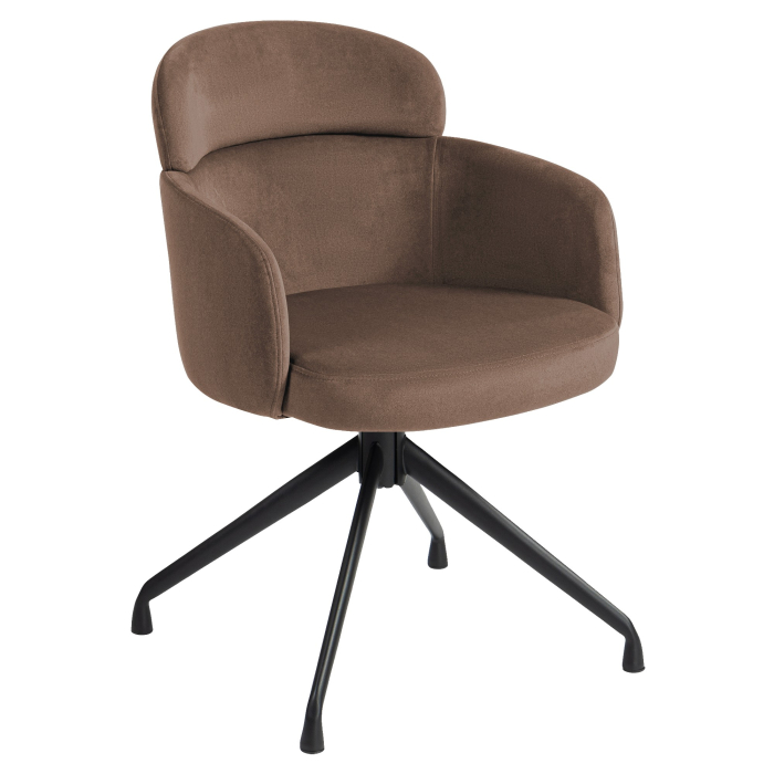 SELINA | Hotel Stuhl | Samt | Braun | Drehfuß