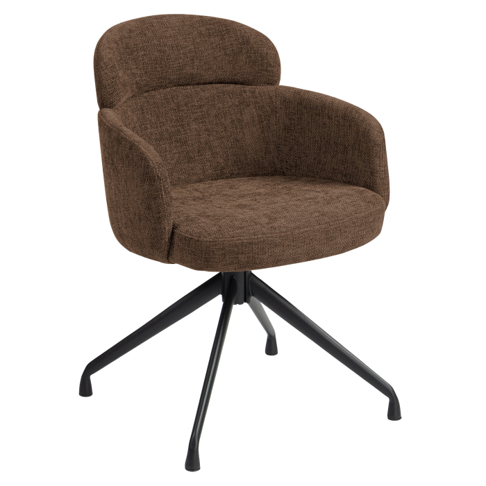 SELINA | Hotel Stuhl | Stoff/Textil | Braun | Drehfuß