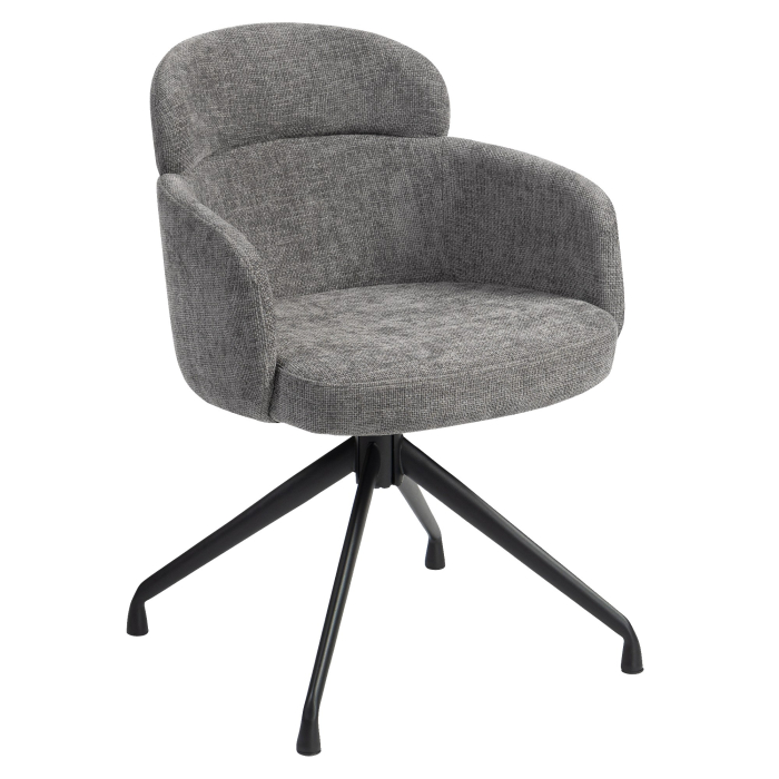 SELINA | Hotel Stuhl | Stoff/Textil | Grau | Drehfuß