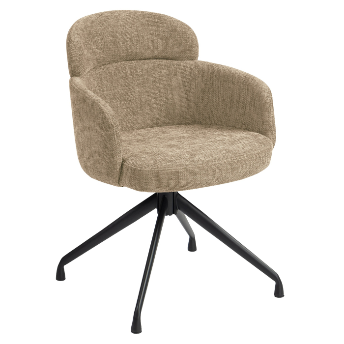 SELINA | Hotel Stuhl | Stoff/Textil | Taupe | Drehfuß