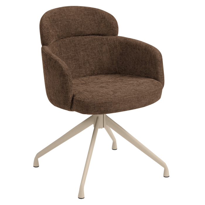 SELINA | Hotelstoel | Stof/Textiel | Bruin | Draaivoet