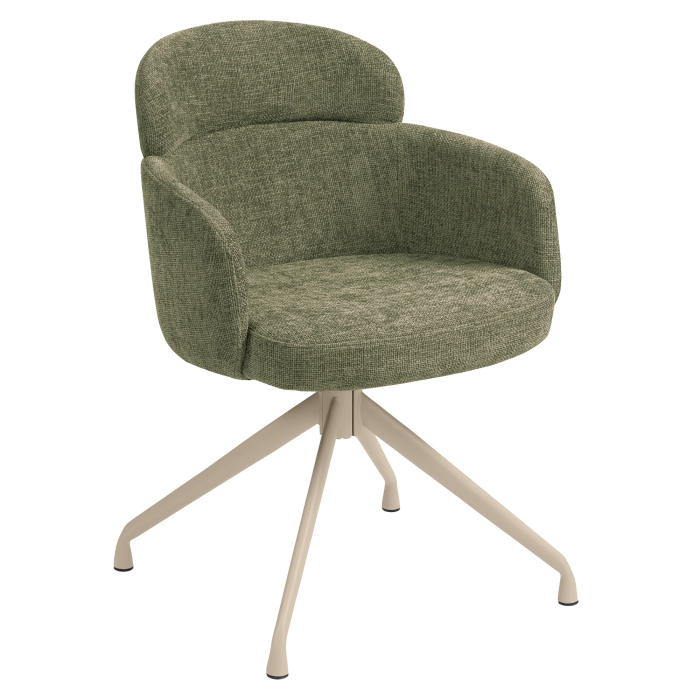 SELINA | Sedia da hotel | Tessuto/Tessuto | Verde | Base girevole