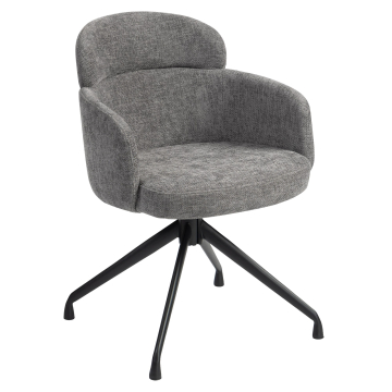 SELINA | Hotel Stuhl | Stoff/Textil | Grau | Drehfuß
