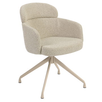 SELINA | Hotellstol | Teddytyg | Beige | Vridbar bas