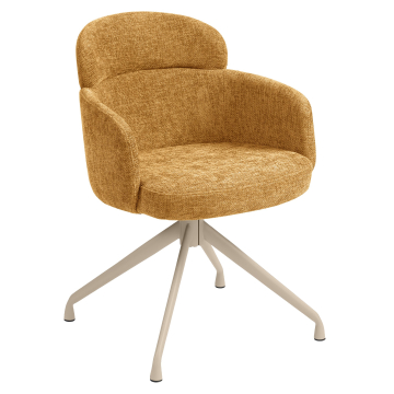 SELINA | Hotellstol | Tyg/Textil | Honungsbrun | Vridbar bas