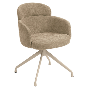 SELINA | Hotelstoel | Stof/Textiel | Taupe | Draaivoet