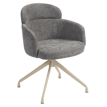SELINA | Sedia da hotel | Tessuto/Tessuto | Grigio | Base girevole