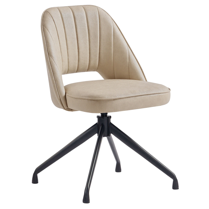 Sophie | Hotellstol | Beige | Läder | Vridbar bas