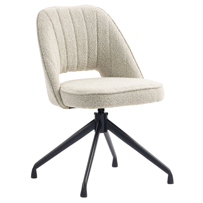 Sophie | Hotel Chair | Beige | Teddy Fabric | Swivel Base