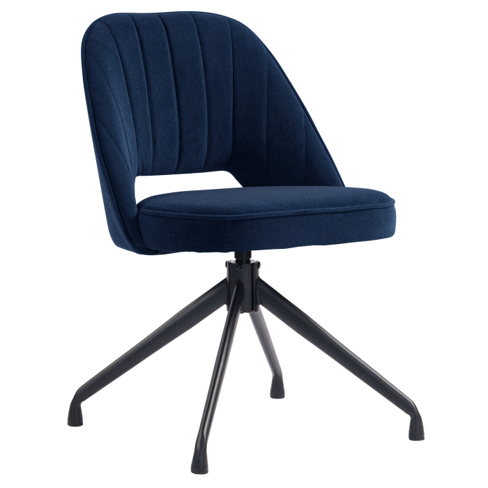 Sophie | Fauteuil d'hôtel | Bleu | Velours | Pied pivotant