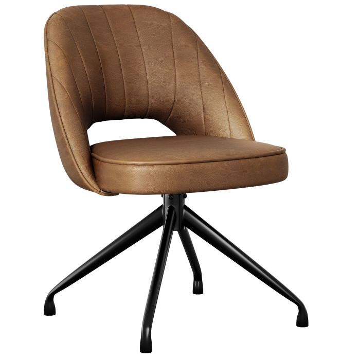 Sophie | Hotel Chair | Brown | Leather | Swivel Base