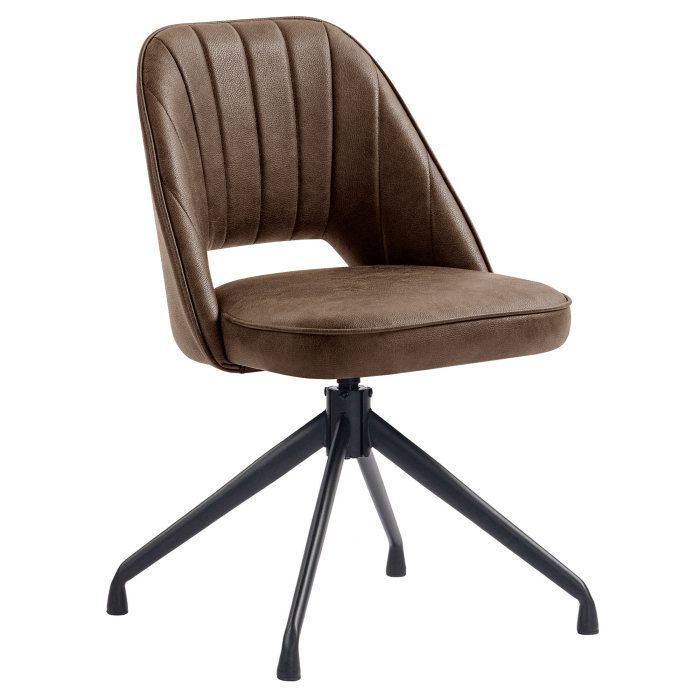 Sophie | Hotelstol | Brun | Læder | Drejebase