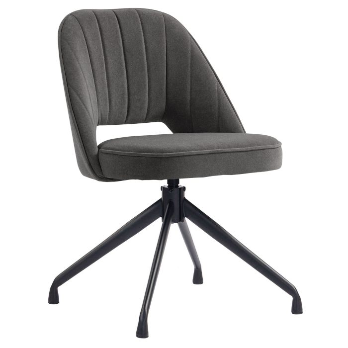 Sophie | Sedia da hotel | Grigio | Velluto | Base girevole