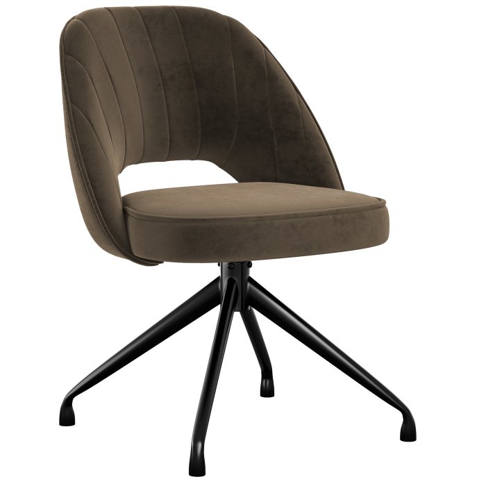 Sophie | Fauteuil d'hôtel | Marron | Velours | Pied pivotant