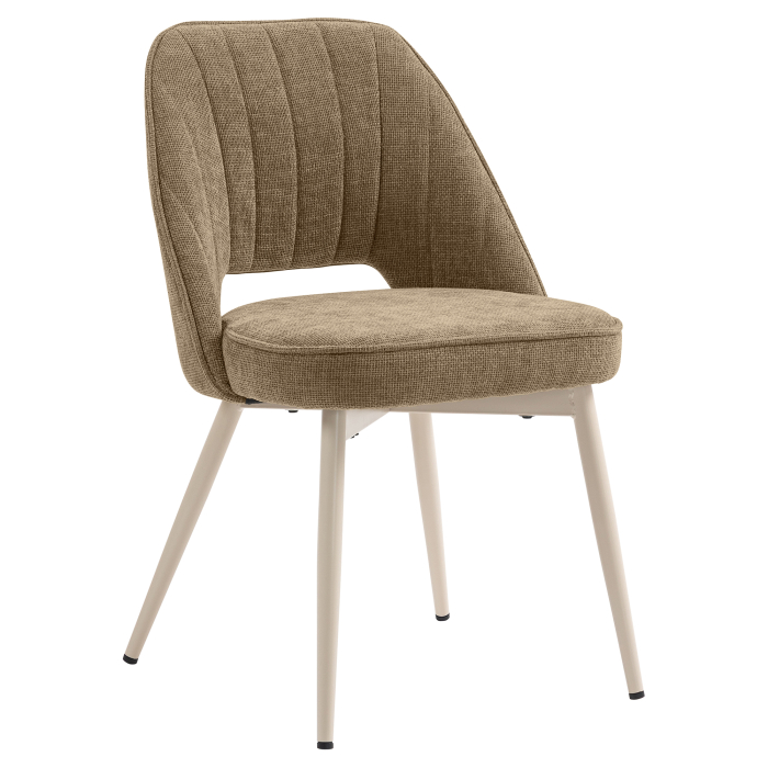 Sophie | Silla de hotel | Color topo | Tela/Textil | Estructura blanca