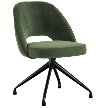Sophie | Chaise d'hôtel | Vert | Velours | Pied pivotant