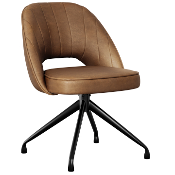 Sophie | Hotel Chair | Brown | Leather | Swivel Base