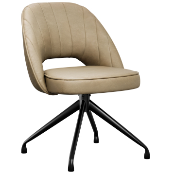 Sophie | Hôtel Chaise | Beige | Cuir | Pied pivotant