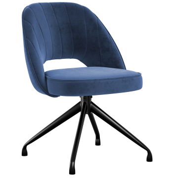 Sophie | Hôtel Chaise | Bleu | Velours | Pied pivotant