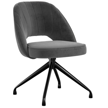 Sophie | Hôtel Chaise | Gris | Velours | Pied pivotant