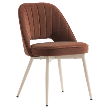 Sophie | Hotelstol | Rødbronze | Fløjl | Hvidt stel