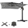 SUN LUIS | Parasoll | Kvadratisk | B:D 300 x 300 cm | Svart | LED | +Stativ og svingbar fot