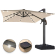 SUN LUIS | Parasoll | Kvadrat | B: D 300 x 300 cm | taupe | LED-er
