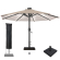 SUN MARINO | Parasoll | Runt | Ø 300 cm | Taupe | LED | + stativ & skydd