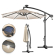 SUN LUCA | Parasoll | Runt | Ø 300 cm | Taupe | LED