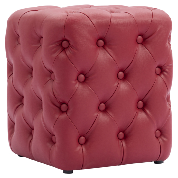 CUBO | Bistro Sitzwürfel | Rot | Leder | Chesterfield