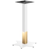STAR | Estructura para mesa de bistró | Dorado/Blanco | Altura: 105 cm | Columna: 6 x 6 cm | Base: Ø 50 cm