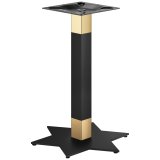 STAR | Bistro Tischgestell | Gold/Schwarz | Höhe: 72 cm | Säule: 6 x 6 cm | Fuß: Ø 50 cm