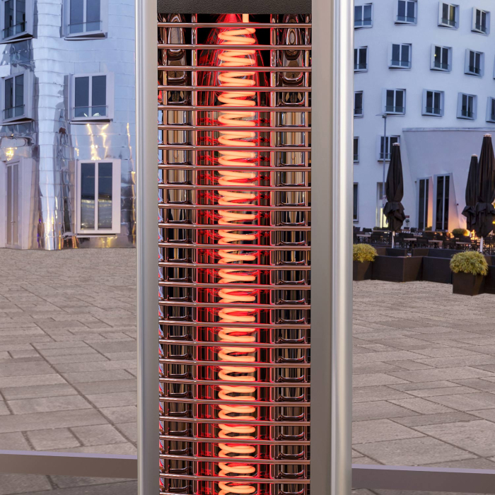 LUCIO | Frittstående terrassevarmer | rustfritt stål | 2000W | 3 varmetrinn | H: 148 cm