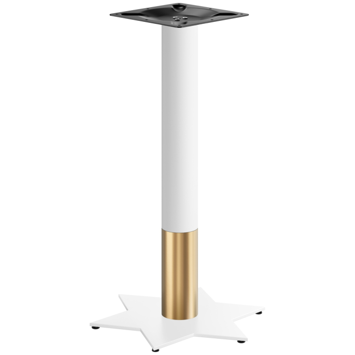 STAR | Bistro Stehtischgestell | Gold/Weiß | Höhe: 105 cm | Säule: Ø 7,6 cm | Fuß: Ø 50 cm