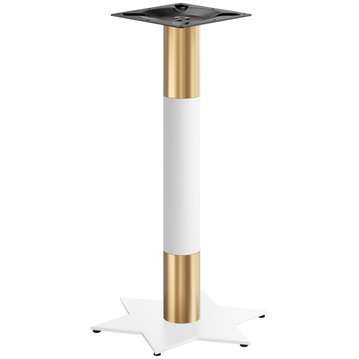 STAR | Bistro Stehtischgestell | Gold/Weiß | Höhe: 105 cm | Säule: Ø 7,6 cm | Fuß: Ø 50 cm