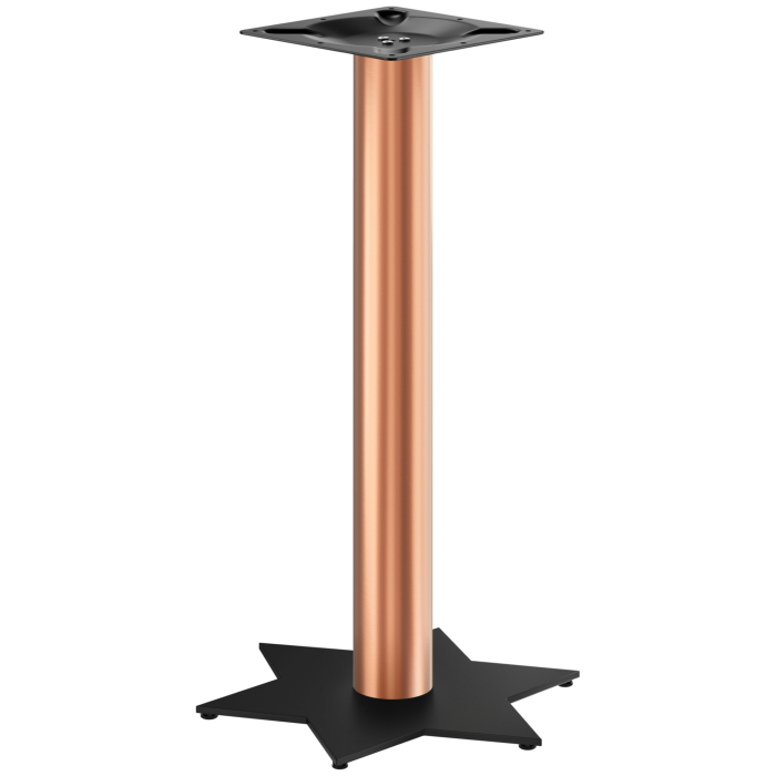 STAR | Stående bistrobordramme | Kobber/Svart | Høyde: 105 cm | Søyle: Ø 7,6 cm | Fot: Ø 50 cm