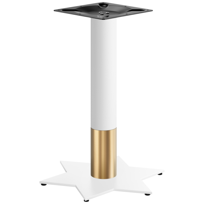 STAR | Structure de table bistro | Or/Blanc | Hauteur : 72 cm | Colonne : Ø 7,6 cm | Base : Ø 50 cm