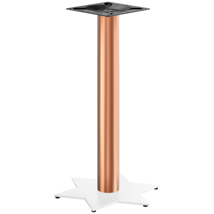 STAR | Rama stołu stojącego Bistro | Miedziany/Biały | Wysokość: 105 cm | Kolumna: Ø 7,6 cm | Podstawa: Ø 50 cm