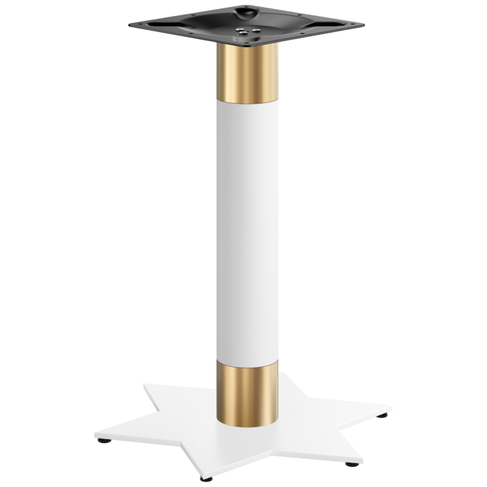 STAR | Bistrobordstel | Guld/Hvid | Højde: 72 cm | Søjle: Ø 7,6 cm | Fod: Ø 50 cm