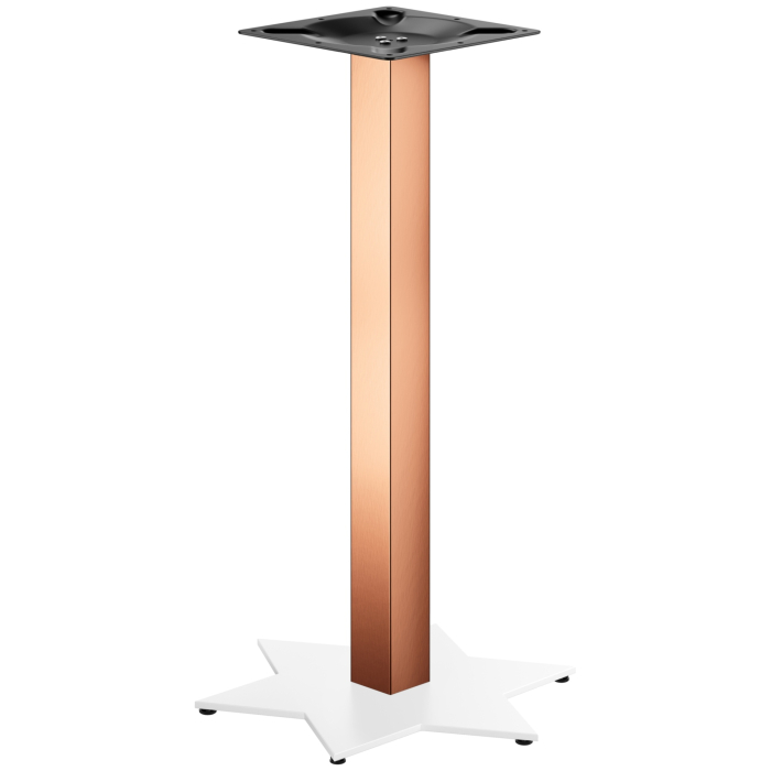 STAR | Bistro Stehtischgestell | Kupfer/Weiß | Höhe: 105 cm | Säule: 8 x 8 cm | Fuß: Ø 50 cm
