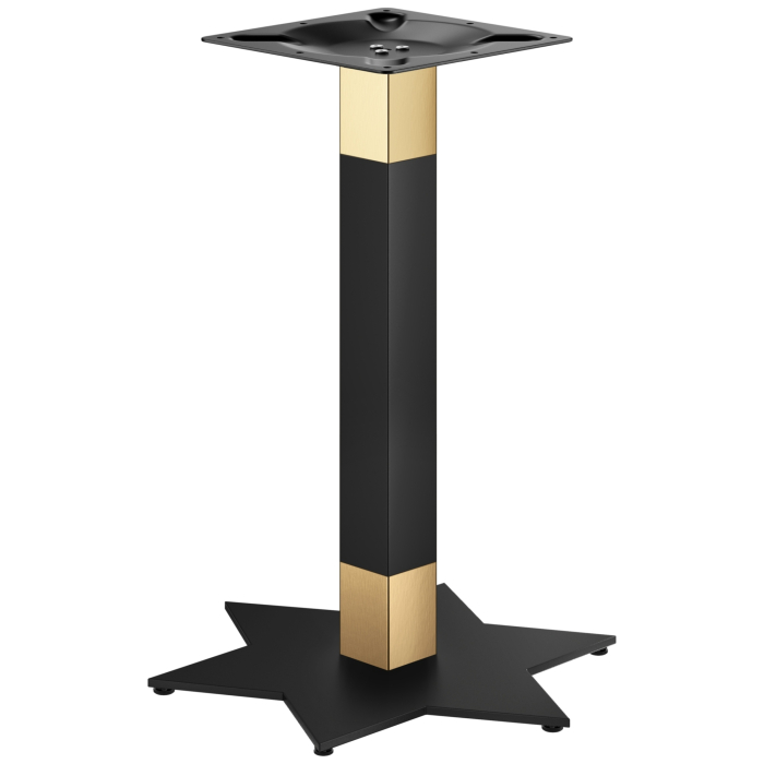 STAR | Bistrobordstel | Guld/Sort | Højde: 72 cm | Søjle: 8 x 8 cm | Fod: Ø 50 cm
