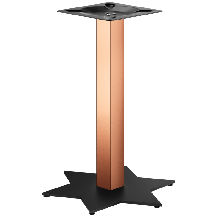 STAR | Bistrobordstel | Kobber/Sort | Højde: 72 cm | Søjle: 8 x 8 cm | Fod: Ø 50 cm