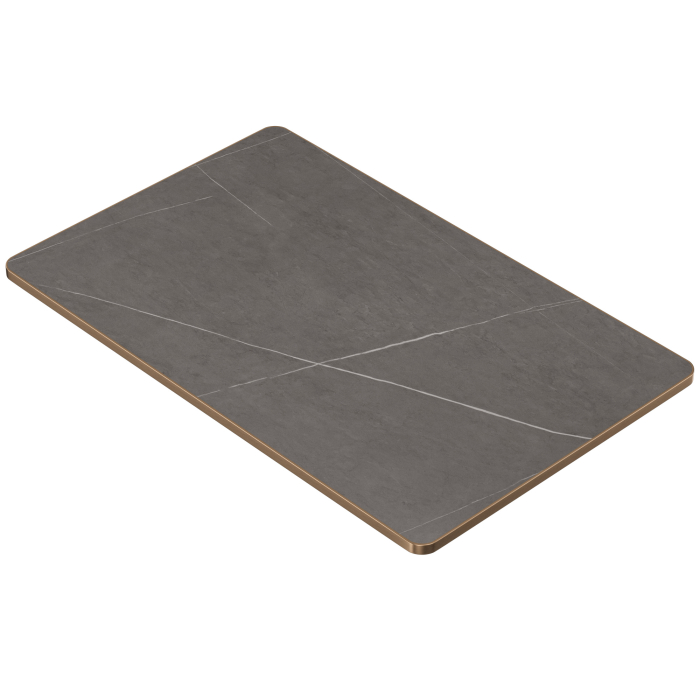 STONE | Gastro Sinterstein Tischplatten | 130 x 80 x 1,5 cm | Grau Marmor | Rechteckig