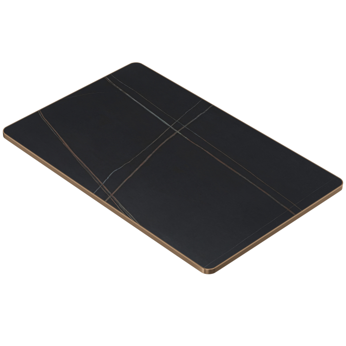 STONE | Gastro Sinterstein Tischplatten | 130 x 80 x 1,5 cm | Schwarz Marmor | Rechteckig