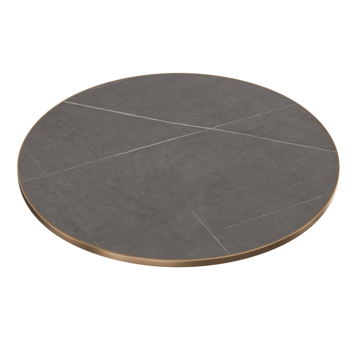 STONE | Gastro Sinterstein Tischplatten | Ø 60 x 1,5 cm | Grau Marmor | Rund