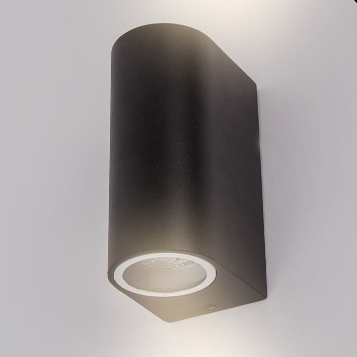 AMELIA udendørs væglampe sort aluminium moderne op- og nedadrettet spotlight 20W 2xGU10 8cm IP44 AMELIA udendørs væglampe sort aluminium moderne op- og nedadrettet spotlight 20W 2xGU10 8cm IP44