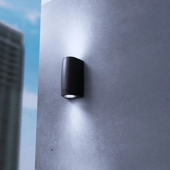 FIONA LED-vägglampa utomhus 2x4,5W Up & Down GU10 Svart