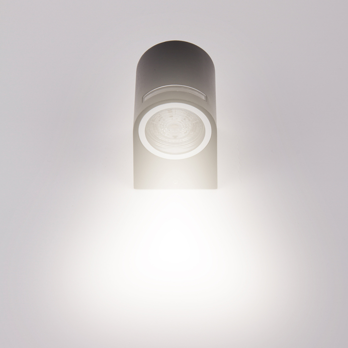 NORA utendørs vegglampe sort aluminium moderne opp og ned spotlight 11W GU10 8cm IP44