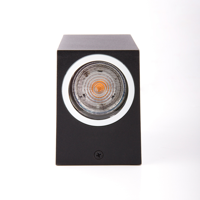 NOVA utendørs vegglampe sort aluminium moderne opp & ned spotlight 20W 2xGU10 14cm IP44